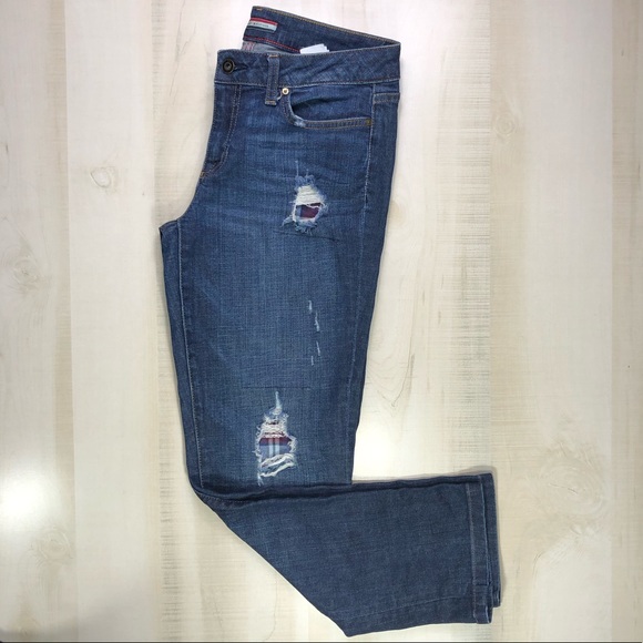 Tommy Hilfiger Distressed Boyfriend Denim Jeans - Picture 2 of 8